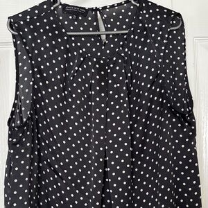 Jones New York Black and White Polka Dot Sleeveless Camisole